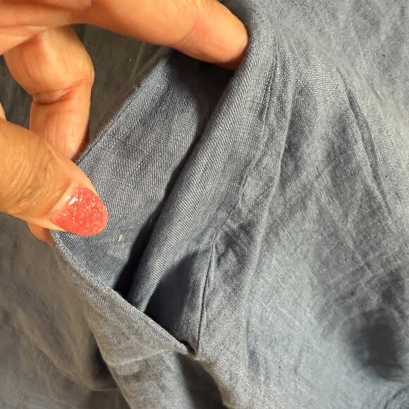 Heartland of Ithaca Linen Dress Oversized Pockets Coastal Boho Lagenlook - Picture 7 of 11